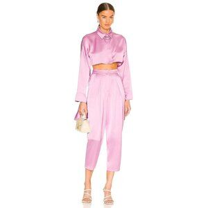 SELMACILEK Pleated High Rise Pants in Lilac XSmall New Womens Trousers